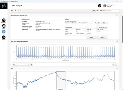 Kubios HRV Team Readiness - Data management in the HRV module